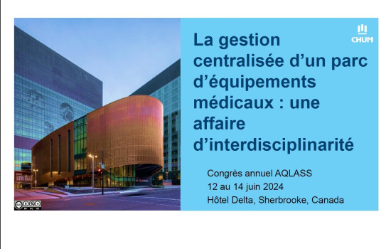 La gestion centralisée d’un parc d’équipements médicaux : une affaire d’interdisciplinarité